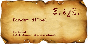 Binder Ábel névjegykártya