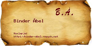 Binder Ábel névjegykártya